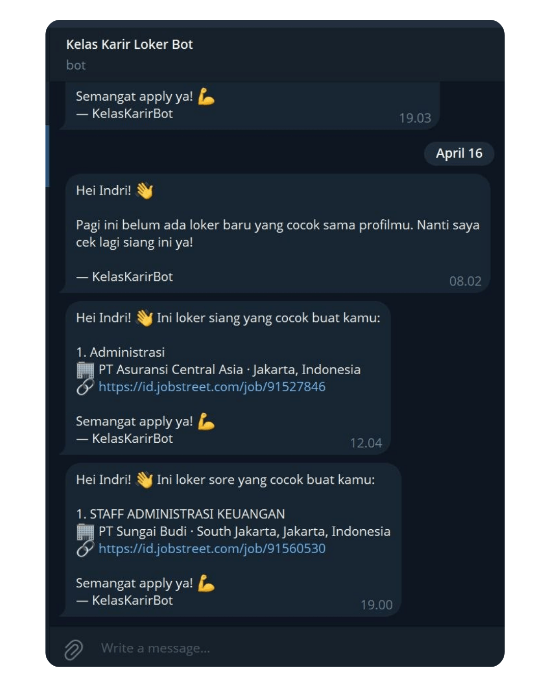 Screenshot testimoni Indri